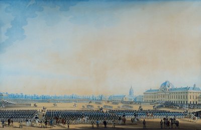 Verdeling van vlaggen en de Nationale Garde, Champ-de-Mars, 7 september 1814 door Anton Ignaz Melling