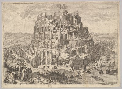 De Toren van Babel door Anton Joseph von Prenner