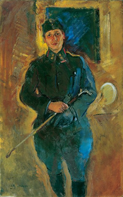 Otto von Aichelburg-Zossenegg als cavalerie luitenant door Anton Kolig