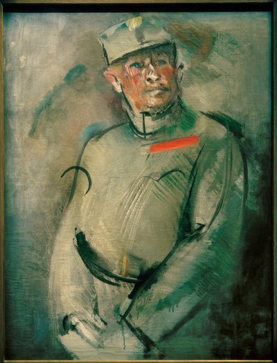 Portret van een Oostenrijkse officier door Anton Kolig