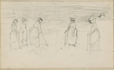 Croquet spelende vrouwen door Anton Mauve