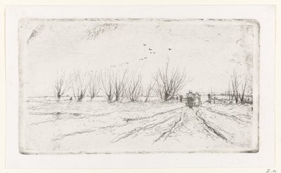 Winterlandschap met melkmeisjes door Anton Mauve