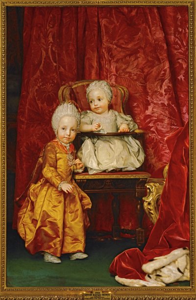 Aartshertog Ferdinand en Aartshertogin Maria Anna van Oostenrijk ... (schilderij op doek) door Anton Raphael Mengs