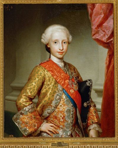 Kind Antonio Pascual de Bourbon ... (schilderij op doek) door Anton Raphael Mengs