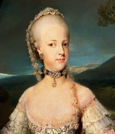 Portret van Mary Carolina van Oostenrijk (Mary Carolina, Maria Carolina) door Anton Raphael Mengs