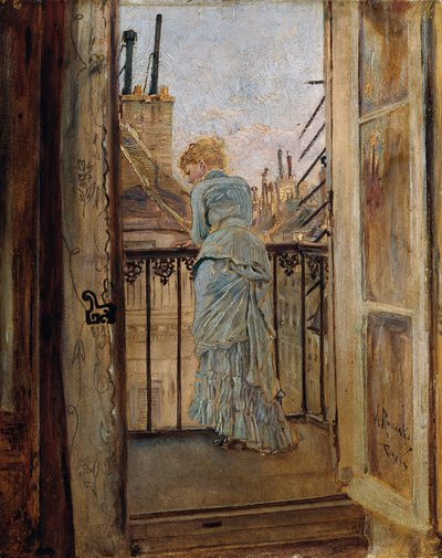 Op het balkon door Anton Romako