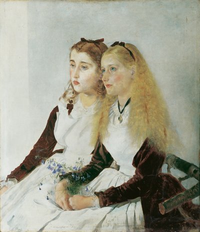 De nichten van de kunstenaar, Elisabeth en Maja door Anton Romako