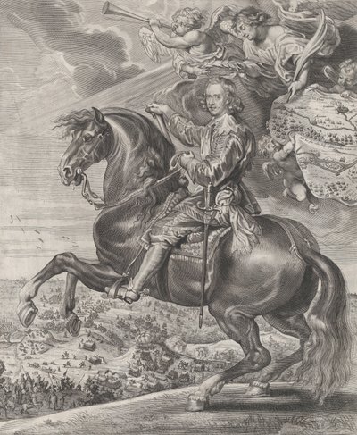 Portret van Kardinaal-Infant Ferdinand van Oostenrijk, te paard, ca. 1630-54 door Anton van der Does