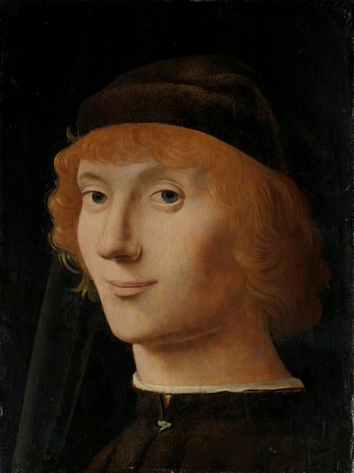 Portret van een jonge man door Antonello da Messina