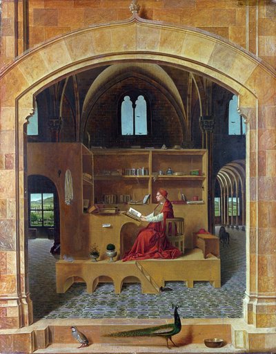 Hiëronymus in zijn studeerkamer door Antonello da Messina