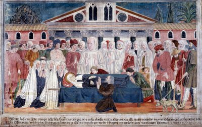 Leven van Sint Francesca Romana: De dood van de heilige door Antoniazzo Romano