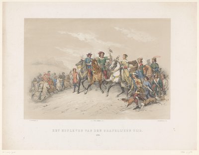 Utrechtse maskerade van 1851: Hofleven in 1296 door Antonie Johannes Groeneveldt