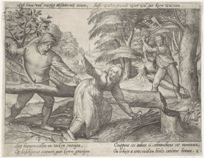 Ontginning van het bos door Antonie Wierix (II) (possibly)