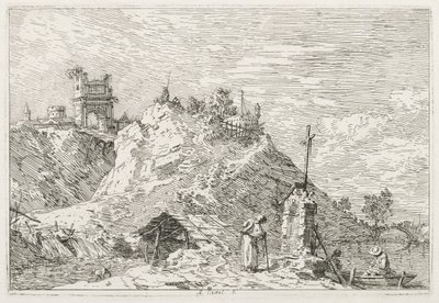 Gezichten: Een Pelgrim in Gebed, 1735-1746 door Giovanni Antonio Canal