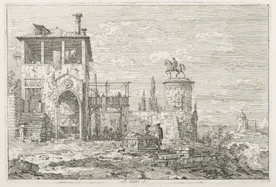 Gezichten: Het Ruitermonument, 1735-1746 door Giovanni Antonio Canal