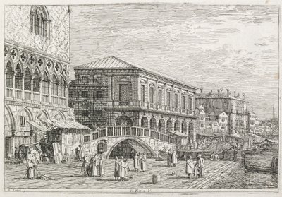 Gezichten: De Gevangenis, Venetië, 1735-1746 door Giovanni Antonio Canal