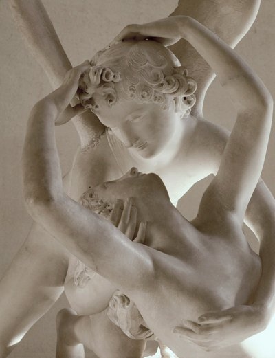 Psyche weer tot leven gewekt door de kus van Amor ... door Antonio Canova