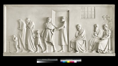 Socrates verlaat zijn familie (gips) door Antonio Canova