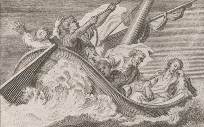 Christus op een boot met vissers, ca. 1760-93 door Antonio Capellan