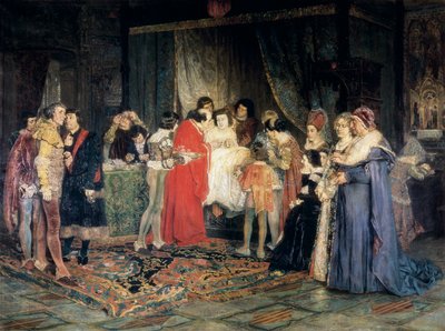 Dood van Ferdinand I door Antonio Casanova y Estorach