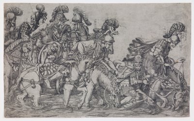 Acht Ruiters die een Rivier Oversteken door Antonio Fantuzzi