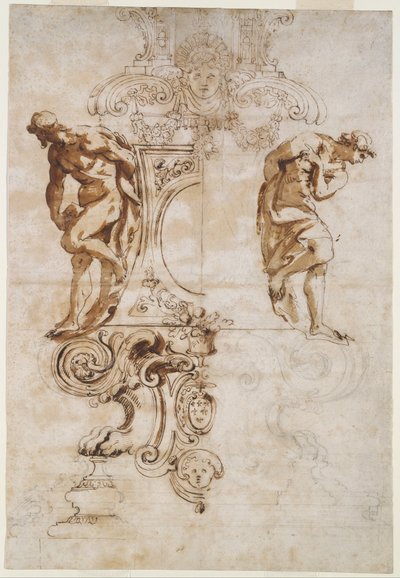 Ontwerp voor de Basis van het Zilveren Kruisbeeld voor het Hoofdaltaar van de Sint-Pietersbasiliek, Rome door Antonio Gentile