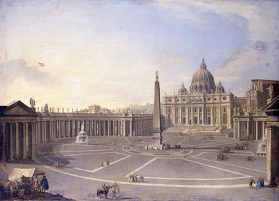 Een Uitzicht op St. Pieter, Rome met Bernini