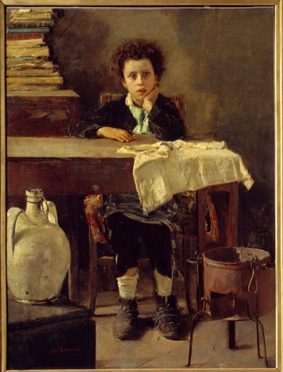 De kleine schooljongen of arme schooljongen door Antonio Mancini