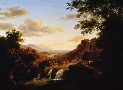Landschap met waterval door Antonio Marinoni