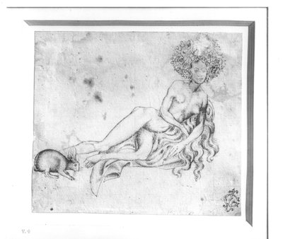 Allegorie op de lust (pen  inkt op papier) (z/w foto) door Antonio Pisanello