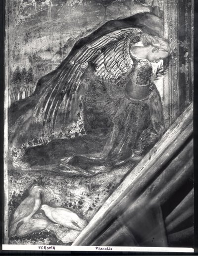 Aartsengel Gabriël, detail van de Annunciatie door Antonio Pisanello
