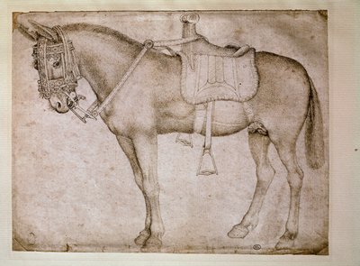 Muilezel tuig. Tekening door Antonio Pisano, genaamd il Pisanello door Antonio Pisanello