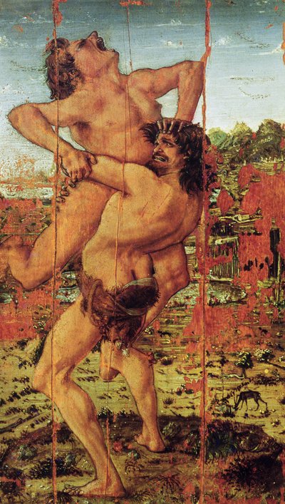 Hercules en Antaeus, 1478 door Antonio Pollaiuolo