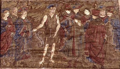 St. Johannes de Doper Wijst Christus aan de Menigte, wandtapijt met scènes uit het leven van de heilige door Antonio Pollaiuolo