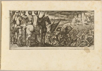 Slagveld met Cavalerie die vanaf een Heuvel Toekijkt door Antonio Tempesta
