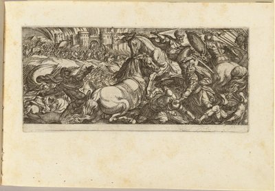 Gevechtsscène met Twee Paarden die Elkaar Aanvallen door Antonio Tempesta