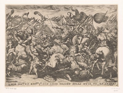 Cavalerie en infanterie in gevecht door Antonio Tempesta