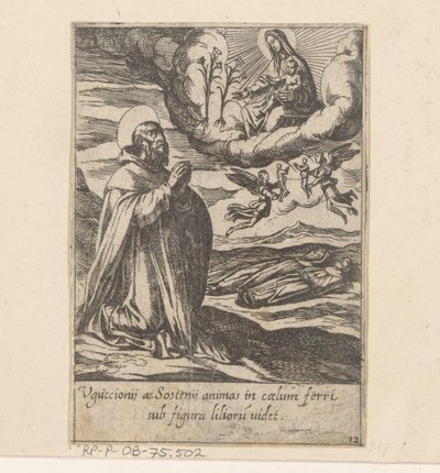 De heilige Philippus bidt voor de zielen van twee broeders door Antonio Tempesta
