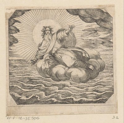 God schept hemel en aarde door Antonio Tempesta