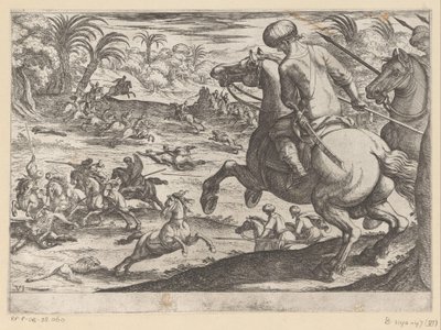 Jacht op leeuwen door Antonio Tempesta