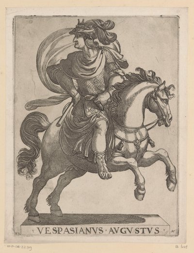 Keizer Vespasianus te paard door Antonio Tempesta
