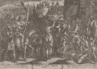 David keert triomfantelijk terug met het hoofd van Goliath, van 
