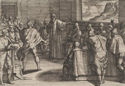 Plaat 23: Conferentie over Welke Stappen te Nemen bij de Nadering van Nieuwe Romeinse Troepen, 1611 door Antonio Tempesta