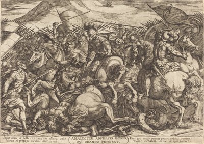 De nederlaag van de Amalekieten door de Hebreeën door Antonio Tempesta