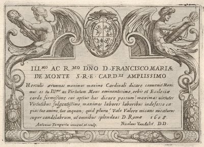 Titelplaat voor de serie De Werken van Hercules met de wapens van Kardinaal Francesco Ma... door Antonio Tempesta