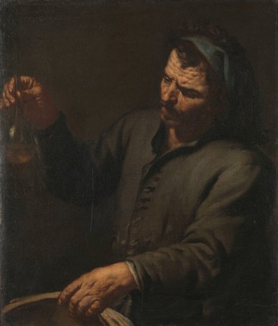 Man met Urinefles in zijn Hand door Antonio Zanchi (attributed to)