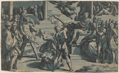 Het Martelaarschap van de Heiligen Petrus en Paulus, ca. 1530 door Antonio da Trento