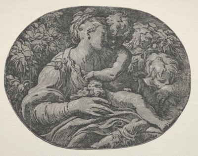 Maagd en Kind met St. Johannes door Antonio da Trento
