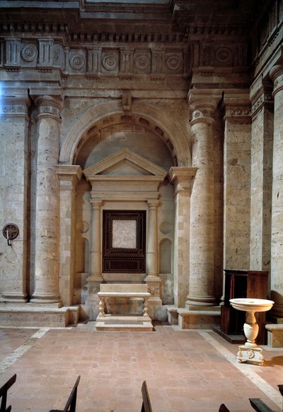 Interieur van de kerk van Sint-Biagio door Antonio da the elder Sangallo