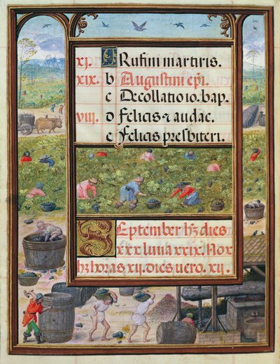 De maand september, miniaturen uit 